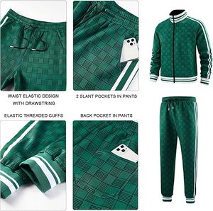 Mode décontracté couleur unie survêtements vêtements de sport bouffée impression survêtements deux pièces sweat à capuche et pantalons de survêtement ensembles personnalisés - Product Image 4