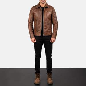 Chaqueta de cuero resistente al viento para hombre, de lona de alta calidad, en oferta, con el mejor diseño y servicio OEM. - Product Image 1