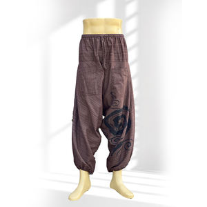 กางเกงผ้าฝ้ายน้ำหนักเบาพร้อมกระเป๋าคาดเอวแบบพับได้ผ้าแคนวาสสไตล์ลำลอง - Product Image 1