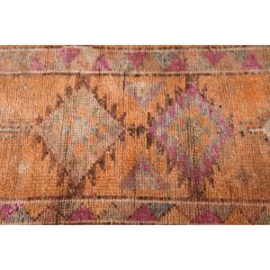 Alfombra Turca Vintage Herki de 2.5x11.2 pies (76x340 cm), con Diseño de Puntos Naranjas - Product Image 5