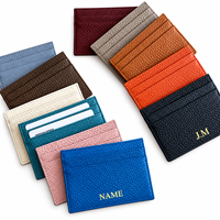 Portefeuille fin en cuir PU pour cartes, 4,3 x 3 pouces, gravable au laser, étui minimaliste pour cartes de crédit, logo personnalisé, vente en gros