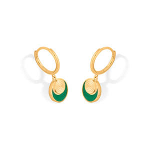 Boucles d'oreilles pendantes en or 18 carats avec perles et diamants, motif étoile et lune en opale, pour soirée - Product Image 4