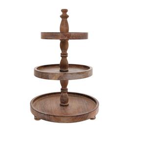 Support à gâteau en bois avec finition naturelle, pour servir des fruits, des gâteaux, des outils de service, pour les fêtes et les célébrations - Product Image 6