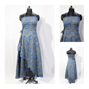 Vestido informal de algodón con estampado Floral para mujer, logotipo de colores personalizados, silueta de línea A natural, transpirable, ecológico, pedido al por mayor de OEM - Product Image 5