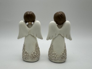 H15.5cm Résine Polyrésine Noël <span class=keywords><strong>Ange</strong></span> Priant 2 Assorti - Product Image 4