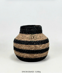 Vases décoratifs en jonc de mer tissés à la main en gros avec de nombreux modèles, Vases en panier naturels rustiques pour la décoration de la maison fabriqués au Vietnam - Product Image 3