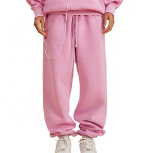 Custom Unisex Vintage Washed <b>Joggers</b> Fleece-Lined <b>Cuffed</b> Sweatpants American Streetwear Casual Trousers Lightweight High Dark - Product Image 1
