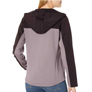 Sweat-shirt décontracté à capuche zippé bicolore pour femme, manches longues, avec poches, anti-boulochage, respirant - Product Image 2