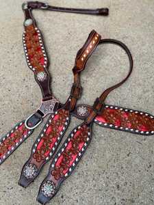 Qualité supérieure Cheval Headstall Poitrine Collier Floral Peint À La Main Ensemble Tack au meilleur prix - Product Image 3