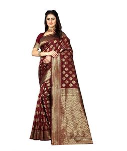 Designer indien Georgette Saree Banarasi Silk Blouse Piece New Trendy Soft Weaving Heavy Pallu Banarasi Silk Is Main Material - Product Image 1
