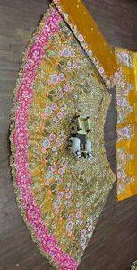 ชุดเลเฮนกาโชลีผ้าเน็ตลายผีเสื้อแบบนุ่มสำหรับผู้ใหญ่ทันสมัย พร้อมผ้าแคนแคนปักเลื่อมแบบอินเดีย-ปากีสถาน - Product Image 4