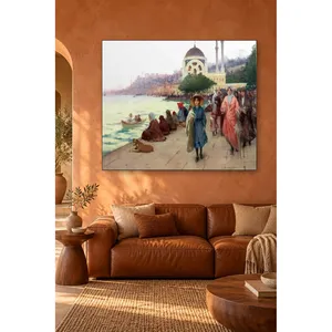Impression sur toile de Fida Fausto Zonaro : Promenade sur le quai Dolmabahe - Product Image 1