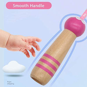 Cuerda para Saltar para Niños, Cuerda de Saltar de Algodón Ajustable de 7 Pies con Mango de Madera - Product Image 5