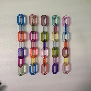Chaîne à maillons en résine personnalisée écologique, grande taille, transparente et multicolores, décoration artisanale pour la maison - Product Image 2