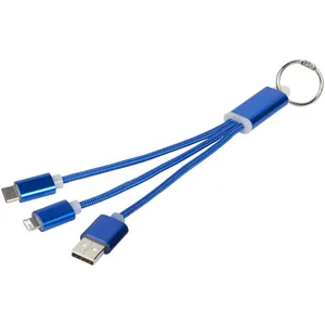Customizable 3-in-1 Metal <b>Charging</b> <b>Cable</b> Promotional Keychains & Carabiners for Gadgets - Product Image 3