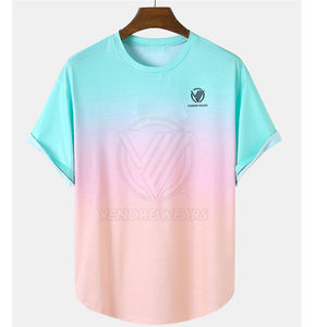 Camiseta de manga corta ecológica transpirable ligera para hombre de algodón 100% de alta calidad con color personalizado y diseño informal - Product Image 1