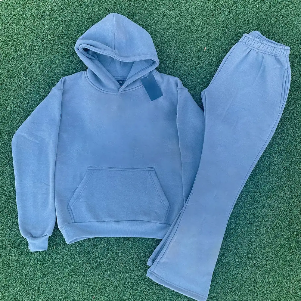 Yeni 3D puf baskı Sweatsuits özelleştirmek iki adet polar Set boy pamuk Joggers alevlendi Sweatpants ve Hoodie seti erkekler