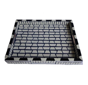 Bandeja chapada redonda con incrustaciones de hueso de madera Natural hecha a mano de alta calidad personalizada para el hogar, restaurantes, hoteles directamente - Product Image 6