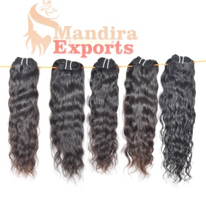 Cheveux humains indiens vierges Remy 100% naturels bruts, alignés sur les cuticules, noirs, tissage machine double trame, ondulations profondes lâches, vente en gros - Product Image 5