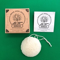 Éponge Konjac Biologique de Haute Qualité KOMACHI pour le Visage, Éponge Exfoliante pour Spa, Brosse et Gommage Corporel aux Ingrédients Naturels du Japon