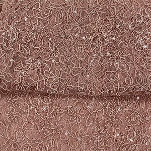 Tissu en dentelle brodée extensible irrégulière de qualité supérieure avec paillettes brillantes, base en maille douce et respirante pour robe de soirée, vêtements de luxe - Product Image 2