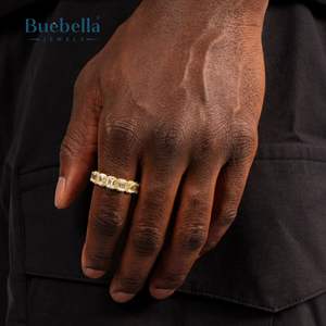 Offre Spéciale argent sterling 925 plaqué argent 6mm coupe émeraude et ronde Moissanite bande d'éternité pour hommes - Product Image 2