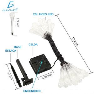 20 LED Outdoor Solar <b>String</b> Lights 3m <b>Garden</b> Lights for <b>Garden</b> Decor - Product Image 2