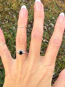 14k <b>Gold</b> <b>Top</b> Quality Natural 1ct Black Diamond Solitaire Stacking Stackable Engagement Ring Custom Fine Jewelry Wedding Rings - Product Image 5