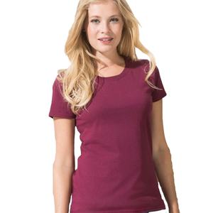 เสื้อยืดคอกลมแขนสั้นสำหรับผู้หญิง180gsm คอกลมผ้าคอตตอน100% ลำลองสำหรับผู้หญิงโลโก้แบบเรียบๆออกแบบได้ตามต้องการ - Product Image 3