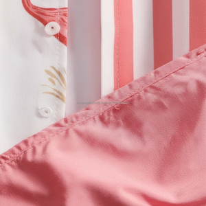 Conjunto de Camisa y Pantalones Cortos de Verano para Hombre, Personalizado OEM, Casual, Transpirable, de Spandex/Algodón, con Cuello de Botones en Degradado - Product Image 5