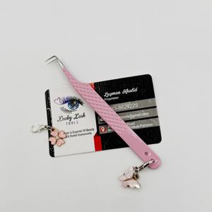Pinzas Profesionales para Extensión de Pestañas LUCKY LASH TOOLS, Diseño de Mariposa y Flor Rosa, Mango Cómodo, Punta Suave y Duradera - Product Image 5
