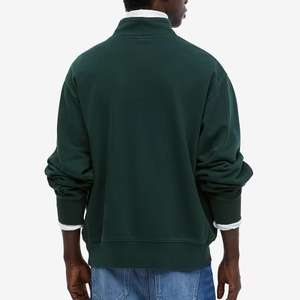 Sweat-shirts en polaire à demi-zip pour hommes, multicolores, surdimensionnés, col montant, fermeture éclair quart de tour, en vente en gros, OEM - Product Image 6