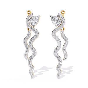 Boucles d'oreilles en diamant naturel Serpentine Elegance 0.84ct HI Color VS-SI Clarity - Product Image 1