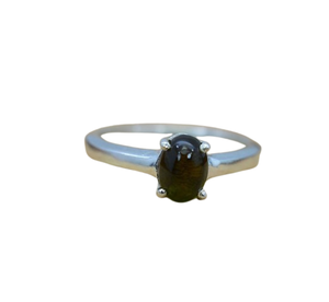 Anillo de piedras preciosas de turmalina de Plata de Ley 925 de tendencia, joyería hecha a mano, anillo de estilo bohemio de plata, joyería para mujer, regalo para niñas - Product Image 1