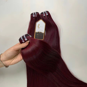 Venta al por mayor de alta calidad de la fuente de hueso virgen recto Remy extensiones de cabello humano teñido trenzado paquetes de trama - Product Image 2