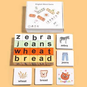 Bambini che imparano presto in <span class=keywords><strong>inglese</strong></span> lettera cubo <span class=keywords><strong>puzzle</strong></span> alfabeto educativo cognizione giocattoli per bambini Montessori ortografia giocattolo in legno - Product Image 6