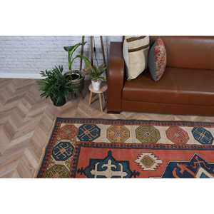 6.6x9.4 ft Rug, Turkish Vintage Rug, <b>Red</b> <b>Wool</b> Rug - Product Image 3