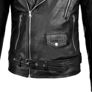 Chaqueta de cuero de Moto negra personalizable para hombre 100% ropa de carreras de automóviles de invierno de cuero genuino de alta calidad directamente del fabricante - Product Image 3