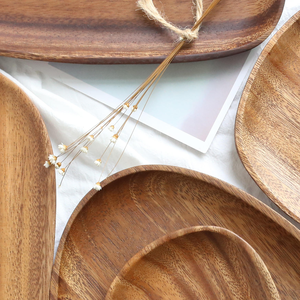 Plato de Madera de Acacia Personalizado para Comida, Rectangular, Redondo, Irregular, al por Mayor - Product Image 2