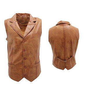 Produit le plus vendu Gilet en cuir PU pour hommes dans un style différent pour les hommes Gilet en cuir de couleur unie pour l'extérieur - Product Image 5