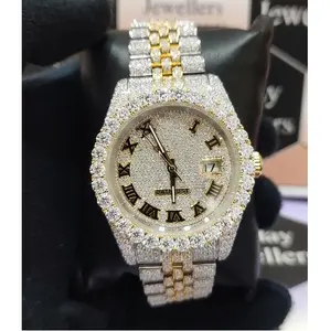 Best Selling Moissanite Iced Out Watch with Luxury Designed & Modern Style Men's Wearing Watch By Indian Exporters