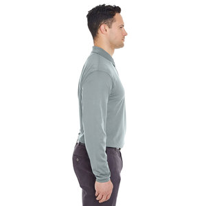 Camiseta Polo de Manga Larga 100% Algodón Puro para Hombre, Camisetas de Golf Casuales con Logotipo Estampado, Color Gris - Product Image 3