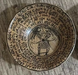 Bol à bougie religieux multifonctionnel en bois de manguier, émaillé et imprimé, bol d'incantation, artisanat indien fait à la main - Product Image 2