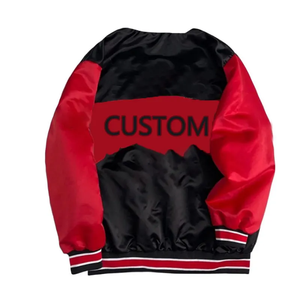 Nouvelle veste bomber en satin à fermeture éclair pour homme, tendance, personnalisée, 100% fibre de polyester, décontractée, imperméable, grande taille, avec capuche et logo sur le devant - Product Image 2