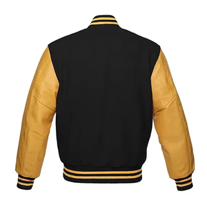 <b>Men's</b> High Street Style Varsity <b>Jackets</b> Customizable Solid Color <b>Long</b> Sleeves Hot Sale at Cheap Price <b>for</b> Winter - Product Image 2