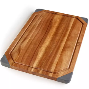 Tabla de bambú para cortar queso, utensilio de cocina, elegante bandeja para picar, tabla de cortar de madera de color marrón, para Hotel y restaurante - Product Image 5