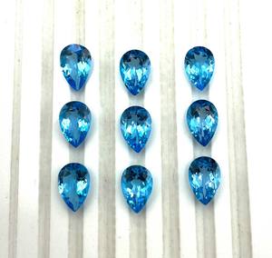 ลูกปัดตัดลูกแพร์สวิสสีฟ้าบุษราคัมธรรมชาติขนาด5x8มม. สำหรับทำเครื่องประดับอัญมณีบุษราคัมสีฟ้าแบบหลวม - Product Image 6