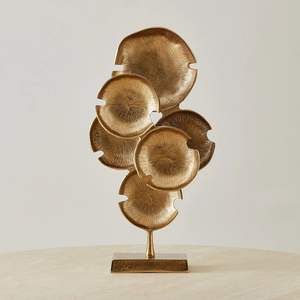 Almohadillas de lirio fundido de aluminio contemporáneo, pieza de exhibición de Metal decorativa artística para mesa, hogar u oficina por WB INC INDIA - Product Image 2