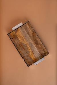 Bandejas de servicio de lujo modernas de primera calidad Bandejas decorativas de color personalizadas para Ramadán y boda Multifuncional desmontable - Product Image 2