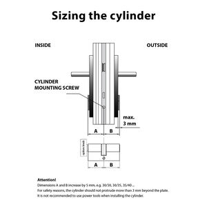 Cilindro antirrobo ABUS X12 35K/55 de níquel con Pomo, 5 llaves perforadas, clase 6.D - Product Image 2